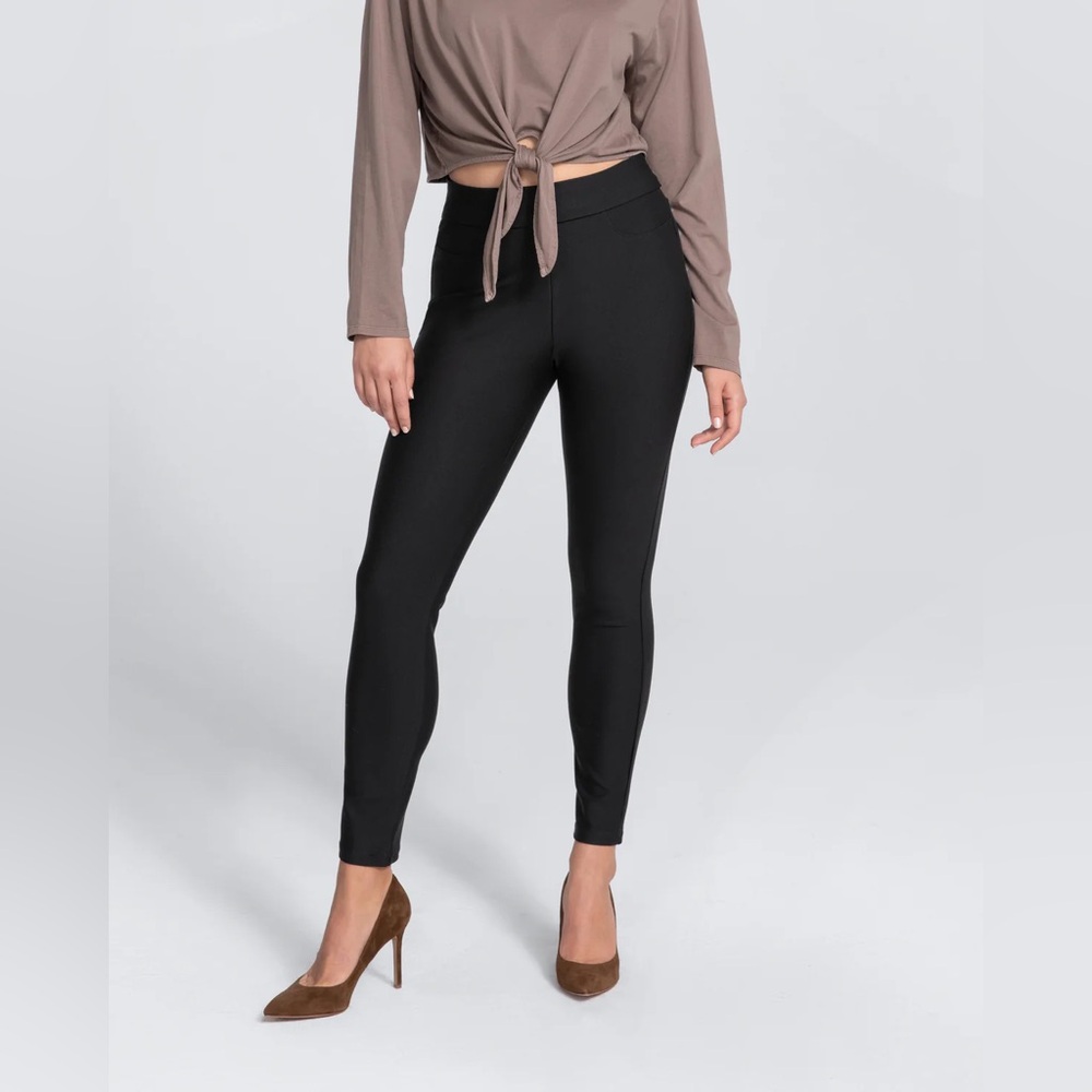 HoneyLove EverReady Ponte Legging Dress Pant Black Plus Size 1X